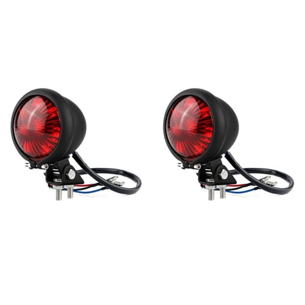 2X Motorcykel LED Baglygte til Chopper Cafe Sort