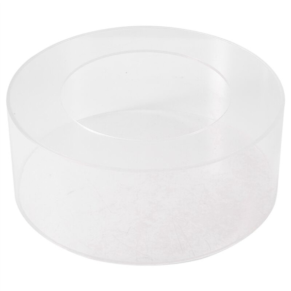 1 stk Rund Akryl Kakeutstillingsstativ Glatt Kant Skrapebrett DIY Dekor Påfyllbar Plate (C)
