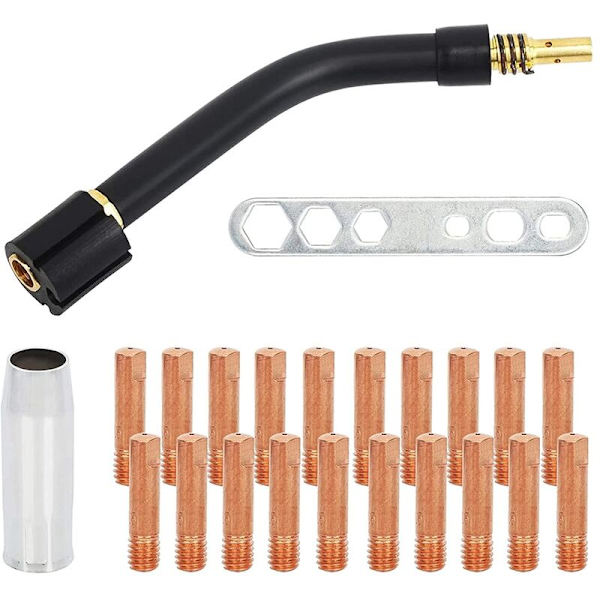 20 stk. serie MIG svejsedyser 0,8 mm til 15AK MIG kontakt rør/ med 1 gasdyser, 1 værktøj og 1 brænder