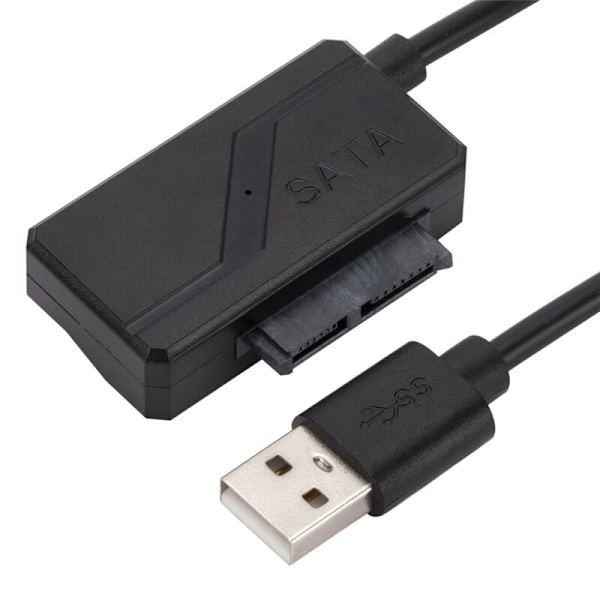 SATA7P+6P til USB2.0 for bærbar ekstern optisk stasjon kabinett USB SATA datakabel enkel stasjonskabel 30cm for bærbar CD-ROM