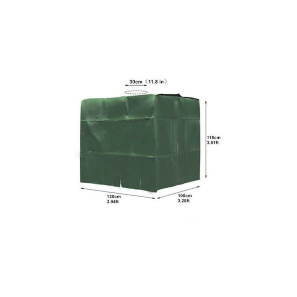 Vattentankskydd, IBC-tankskydd för 1000L tank, vattentanksbehållare skyddande överdrag, dammskydd, UV-skydd, regnskydd, 120x100x116cm (grön) - RWWat