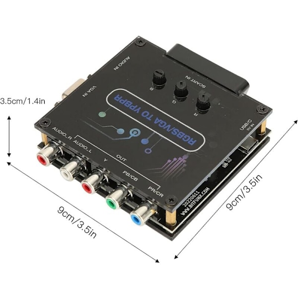 RGBS VGA SCART til YPBPR Komponentkonverter, Videosignal Transkodningskonverter, Farveforskel Videokonverter