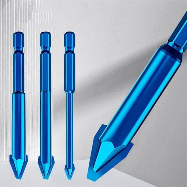 4 st Hex Skaft Hög Hårdhet Excentrisk Borr Precision Keramisk Glas Kakel Stansning Platta Triangulär Borr 6-12Mm