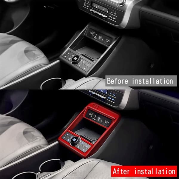 Gear Panel Cover Trim til bilens midterkonsol til 2024+, Røde interiørtilbehør