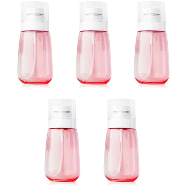 Reseförpackningar med sprayflaskor, set med 5 fina dimsprayflaskor, tomma luftfria sprayflaskor för makeup, klara påfyllningsbara resebehållare för kosmetika