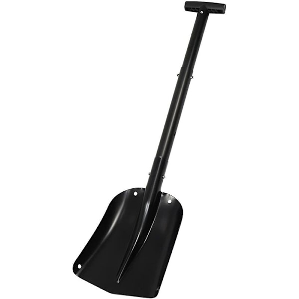 Sammenleggbar snøskuffe i aluminiumlegering Teleskopisk snøskuffe Snø for utendørs bruk for bil Camping Hage (Svart)