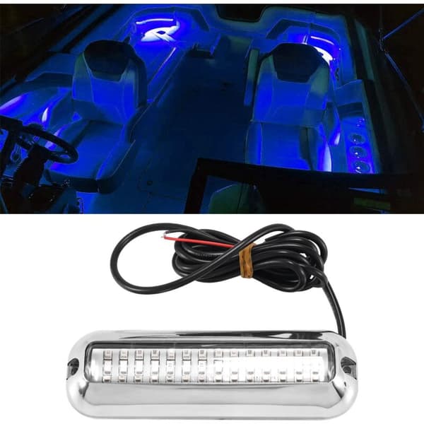 2 stk 42 LED avløpslys båt blå undervanns pontong marine