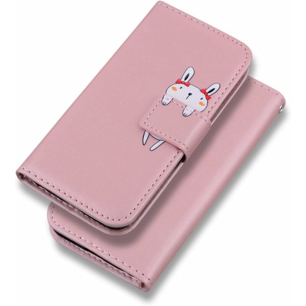 iPhone 11 -kotelo, sarjakuvaeläin, söpö taittuva jalusta (vaaleanpunainen)