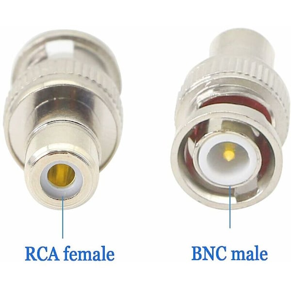 BNC till RCA-adapter BNC hane-kontakt till RCA hona-kontakt RF koaxialkontaktkoppling för CCTV-kamerasystem (5-pack), T-Audace