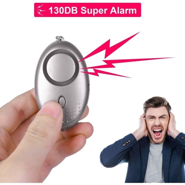 Personlig alarm, 5 stk. 140DB nøkkelring nødalarm med anti-angreps lommelykt for kvinner, barn, eldre