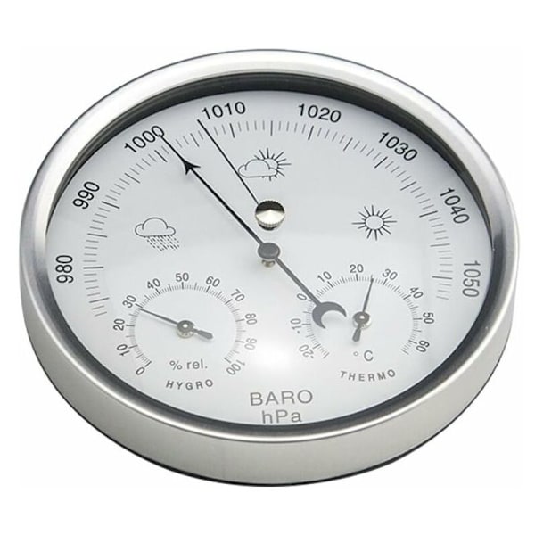 Analog Barometer Väderstation med Termometer Hygrometer Lufttrycksmätningar Enkelhet och Lätt att Läsa--