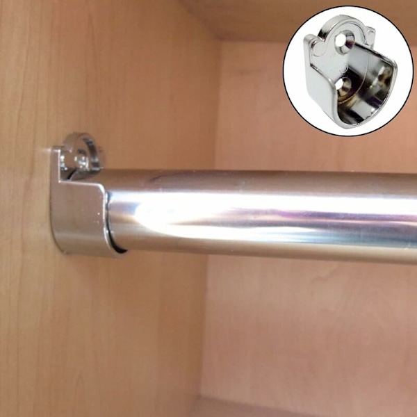 Garderoberörshållare Oval Sida Konsol Zink Legering Gardinstångshållare Rund Rörhållare Garderoberör Garderobsstång Klädskåpshållare - 6 St (25Mm)