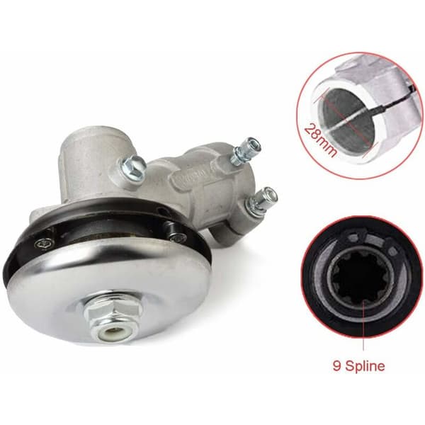 Børstekutter Vinkelgir 28mm, Universell Børstekutter Girhode Gressklipper Girboks for Gresstrimmer/Motorsag (28mm, Rund 9 Tenner)