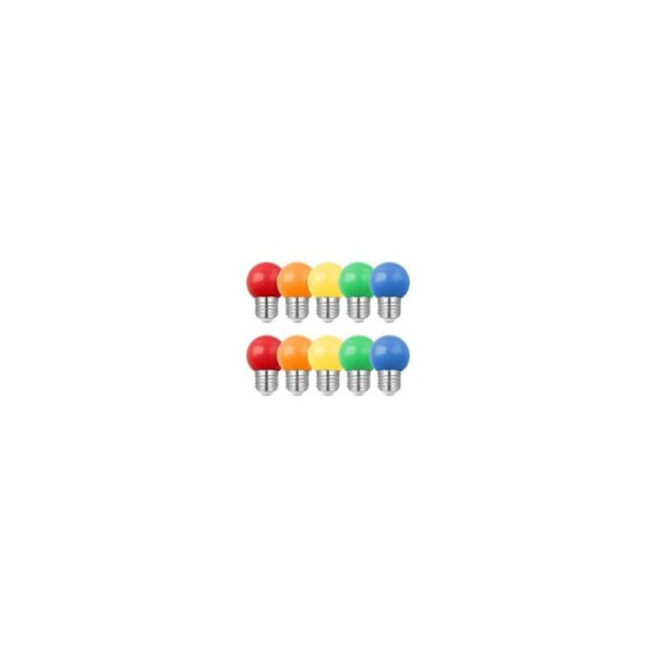 10-pack 1W B22 LED-lampor, Färgade Bajonettlampor, G45 Mini-globlampor, Röd Grön Blå Orange Gul för Bröllop, Halloween, Jul (Gul