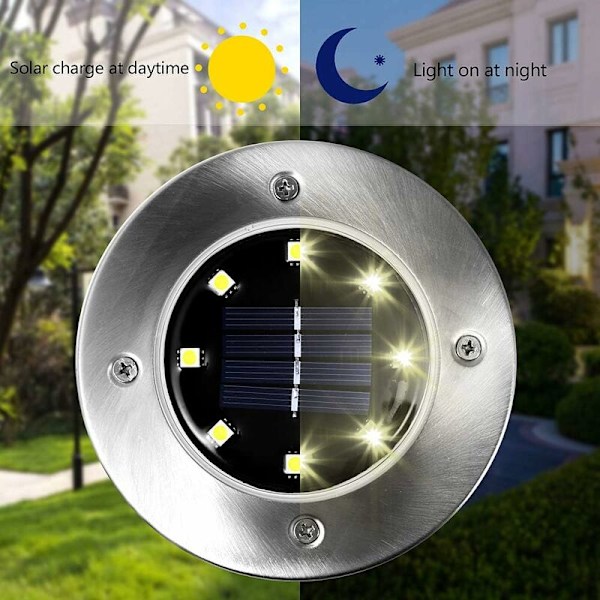 4 st Solcellsdrivna Utomhuslampor för Trädgård med Varmvitt LED Solcellsmarklampa Utomhus för Stigen Trädgården Terrassen Gräsmattan Vit HIASDFLS