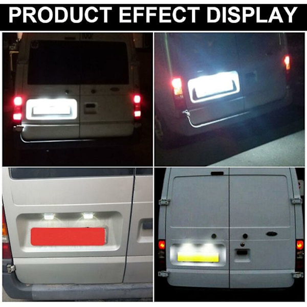 2 stk. Til Transit Mk6 Mk7 1985-2013 Til Transit 2002-2013 4388111 Led Nummerpladelys