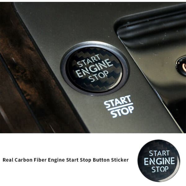 Fiber Motor Start Stop Knap Interiør Trim Cover Sticker til