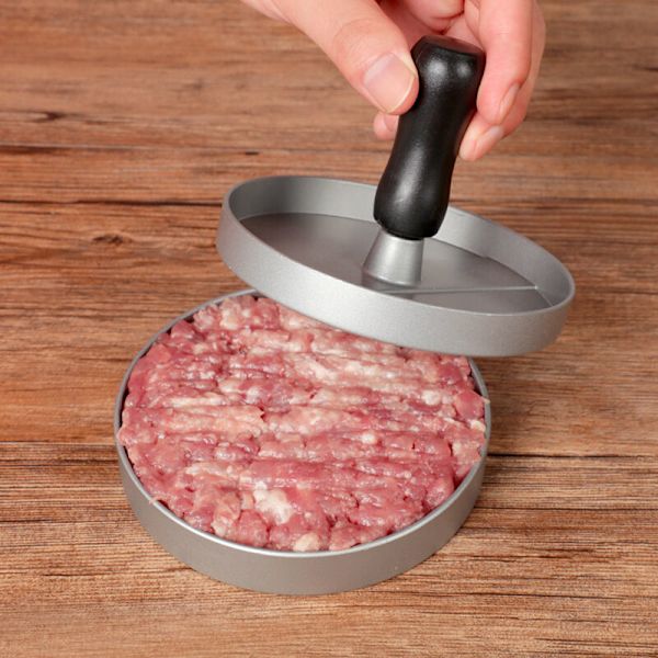 Salg Hamburgerpresse - 12cm Hakket bøfpresse - Burgerapparat til hakket kød Køkken - Aftagelig bund - Grill Grillpande