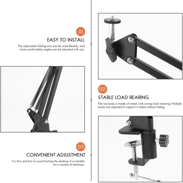 Justerbar skrivebordsmontering til ophængning af saksearm til Logitech C922 C930E C930 C920 C615 webkamera