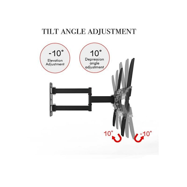 32-65 Tums TV-väggfäste - TMXD-103 - Håller upp till 35 kg, Max VESA 400×400 mm, Svänger upp och ner -10 10°