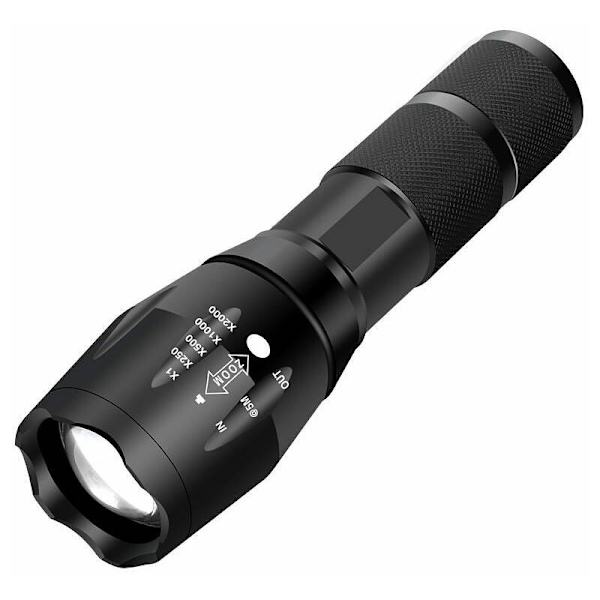 Ultra kraftig LED lommelygte XML-T6 militær lommelygte kan bruges til cykling eller vandreture og 5 tilstande inklusive anti-aggressionsblitz, stødsikkert design