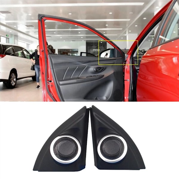 2X Bildemonteringspanel Dækning Audio Diskant Højttaler Triple-Cornered Trim til Vios Yaris 2013-2019