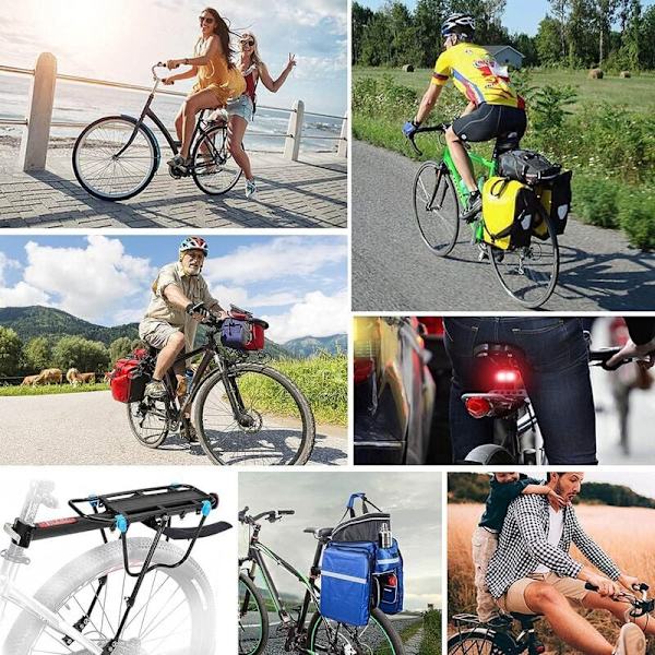 Takatavarateline pyörään, kantavuus 50 kg, säädettävä MTB-pyörän matkatavarateline, jossa siipiheijastin pyöräilyyn, vuoristovarusteisiin, Sunny