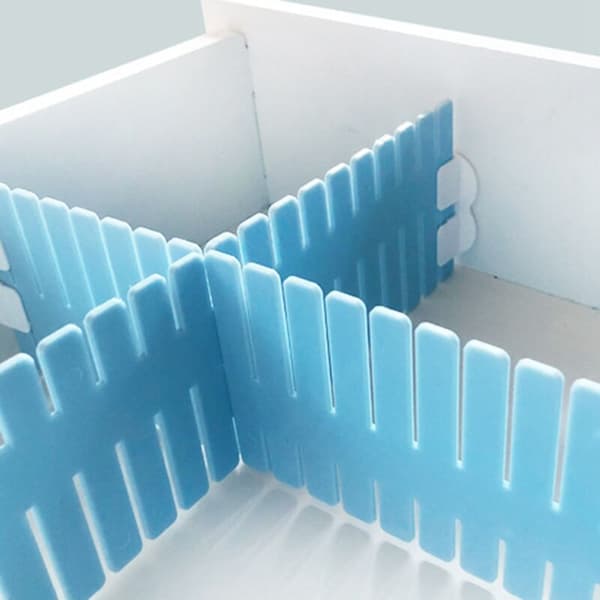 4 st DIY Plast Låda Rutnät Separator Separator Partition Förvaring Organizer Underkläder Strumpor Makeup Clapboard Grå