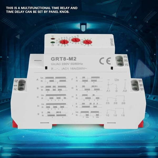 GRT8-M2 AC 220V10 Funktioner Multifunktion Timerele til DIN-skinnemontering