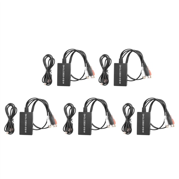 5X S-Video - 3RCA CVBS Komposiittiaudio- ja videomuunnin, tukee 1080P 720P