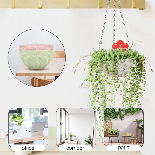 5-pack Hängande Inomhus Blomkruka, Hängande Planteringskorg, Utomhus Heminredning Krukor, 5-pack Plast Hängande Planteringskorg, Kruka