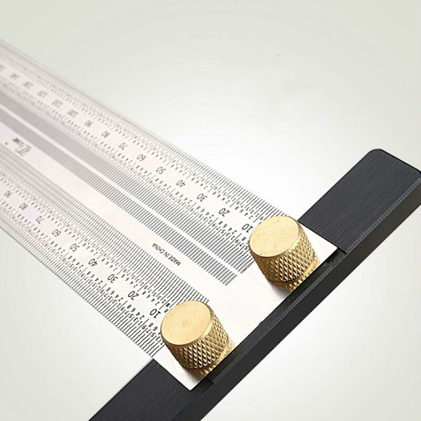 200 mm Højpræcision T-Linjal til Træmarkering, Rustfrit Stål Scribe Line Linjal, Tømrerens Vinkelmåler, Metrisk Version