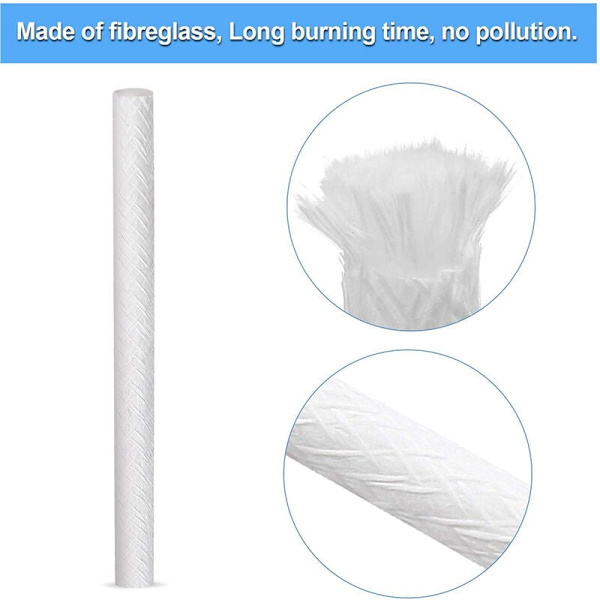 24 st ersättningsfiberglasvekar, lampvekar, ljusvekar för utomhusfacklor, 0,5 x 9,85 tum