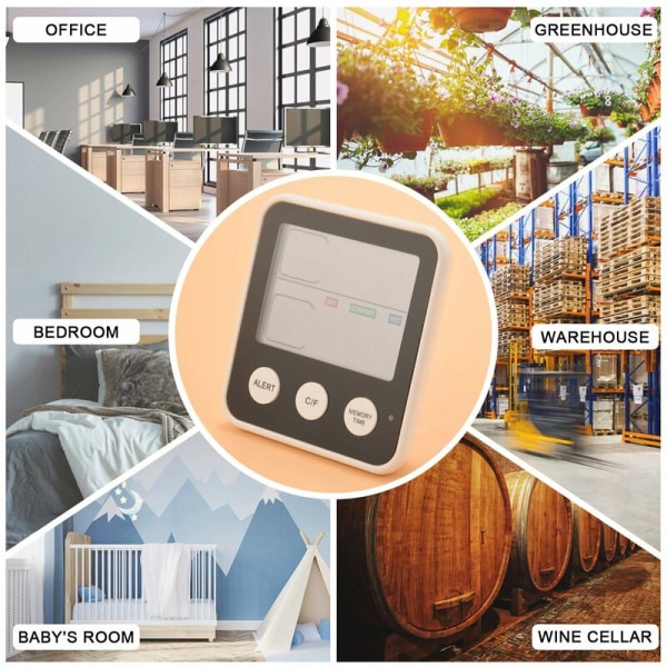 Digital inomhus termometer hygrometer inomhus elektronisk temperatursensor temperaturmätinstrument (svart)