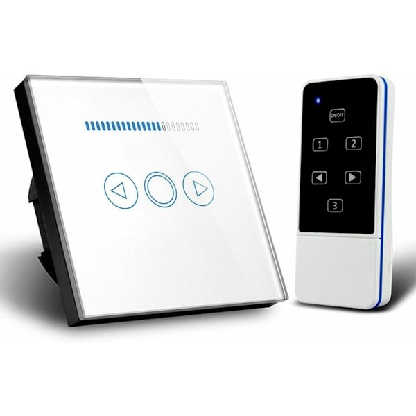 Touch-dimmerströmbrytare med kristallglasfjärrkontroll - Smart strömbrytare, trådlös fjärrkontroll för smart strömbrytare, beröringsdimmande LED-strömbrytare, härdat glas