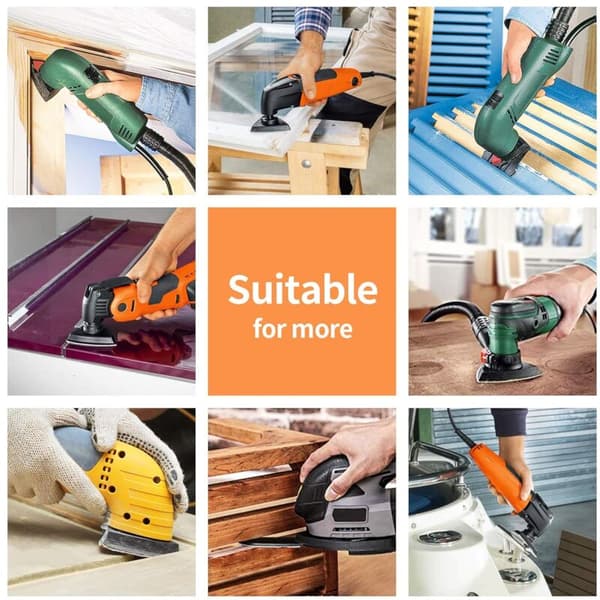 Triangl Poncag, Sanding Triangle 70 Hook and Loop Sanding Triangles 6 Holes Grit 60/80/120/180/240/320/400 Set of Triangular Abrasive Triangle Sandi