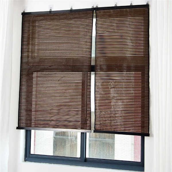 Pleated Blinds Folding Non-Woven Curtains for Kitchen Balcony Blinds Blackout Shades for Windows Decoration Brown