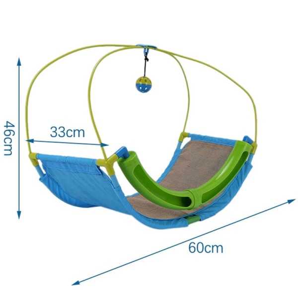 Kattgunga gungbräda i kanvas, kattsoffa, kattsäng, sovgunga med boll, interaktivt husdjursleksak