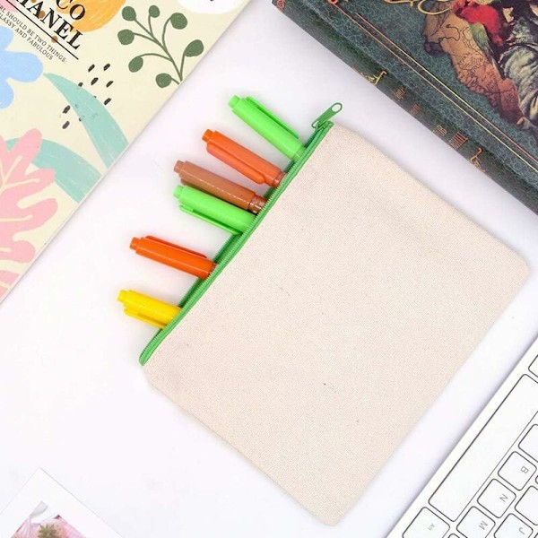 10 stk DIY Canvas Kosmetikpose, Makeupposer, Canvas Pengepung, Canvas Makeuppose, Canvas Opbevaringstaske, Tilpassede Stofposer - Fei Yu