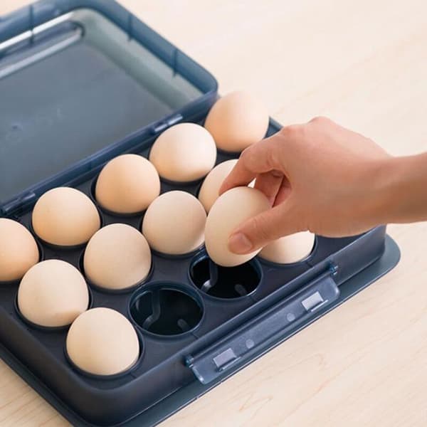 Tidsminner Holdbarhet Egg Oppbevaringsboks Sett Vertikalt Plassbesparende Eggbeholder