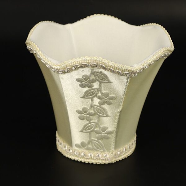 Art Deco Ripple Lampshade Krystall Vegglampe Stoff Lampshade Nordisk Stil Moderne Lampe Deksel for Spiss Pære 6 Stykker Serie Sett