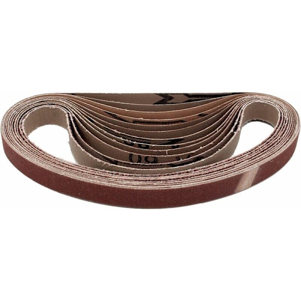 Pakke med 120 klæde slibebånd - 13 x 457 mm (P80)