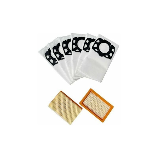 2 filtre og 6 poser til wd4 wd5 wd5p wd6 wd6 p mv4 mv5 mv6 støvsugerpose tilbehør