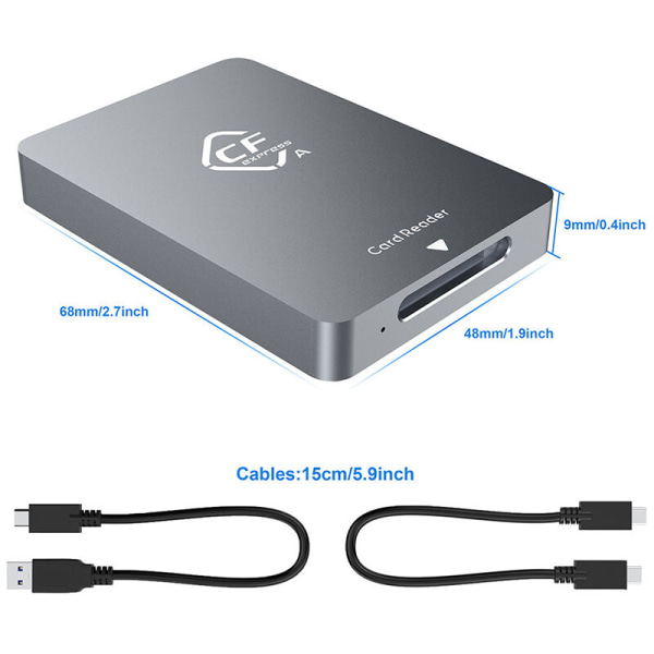 CFexpress Typ A-kortläsare Adapter USB3.1 Gen2 10 Gbps för Windows XP med kabel för SLR