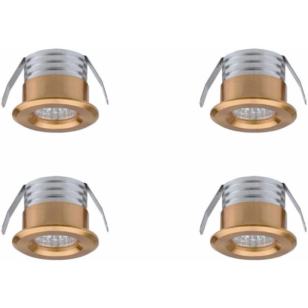4-pack Mini LED Inbyggda Spotlights, 3W, Varmvit Guld