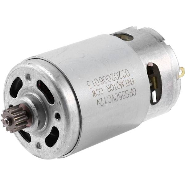 RS550 12V DC-motor DIY-elverktygssats med högvridmomentväxellåda och 12 tvåväxlade tänder för elektrisk borrskruvmejsel