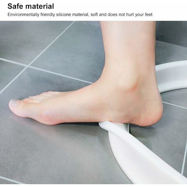 Foldbar dusjbarriere og oppbevaringssystem for vanndemning og holder vann inne i terskelen (1M, hvit)