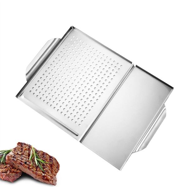 Grillkurv Topper med Huller, Udendørs Grillpande, Wok Køkkenudstyr