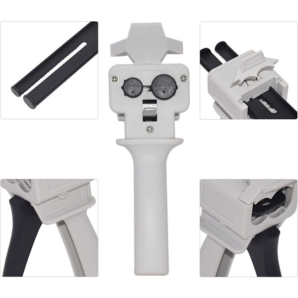 50ml Epoxy Dispenser Pistol, AB Epoxy Limpistol Håndtak Applikator for Lim Blanding, 1:1 og 2:1 Forhold (Pistol)