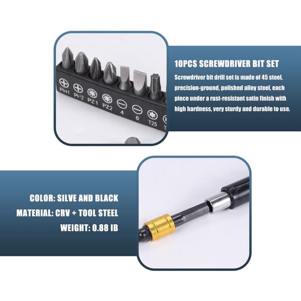 Fleksibel sekskant borrbit forlengelse socket skrutrekker bits, 3 stk universal socket adapter sett, skrutrekker bits